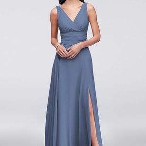David’s Bridal Steele Blue Bridesmaid Dress